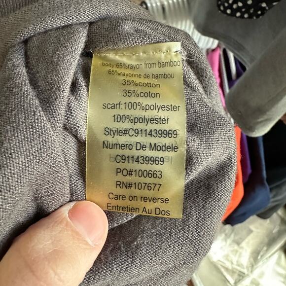 ALICE + OLIVIA Shawl Shirt, Size Small, Brown/Gray, Designer, Fringe - Picture 6 of 7